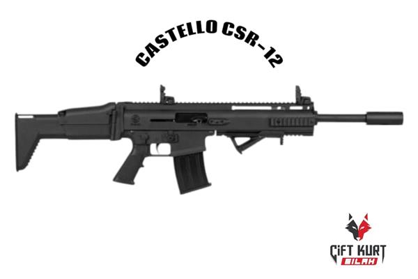 CASTELLO CSR-12 (SCAR-12) ŞARJÖRLÜ YARI OTOMATİK YİVSİZ AV TÜFEĞİ (SİYAH)